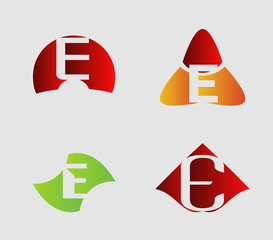 Letter E logo set

