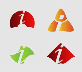 Letter i logo set
