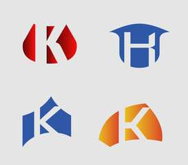 Fototapeta na wymiar Abstract K round logo design template. Vector creative symbol 