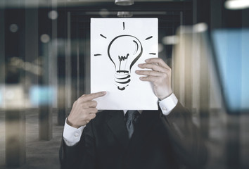 businessman showing the book of big idea diagram