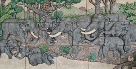 elephant Thai stucco