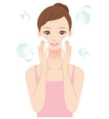 女性　美容　スキンケア　洗顔