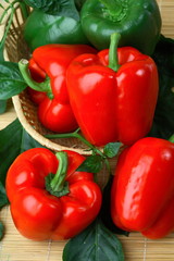 Red and green pepper still life