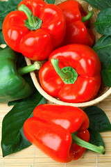 Red and green pepper still life