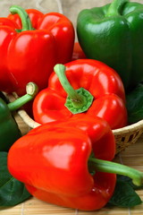 Red and green pepper still life