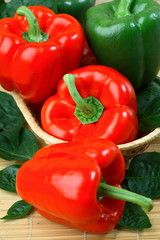 Red and green pepper still life