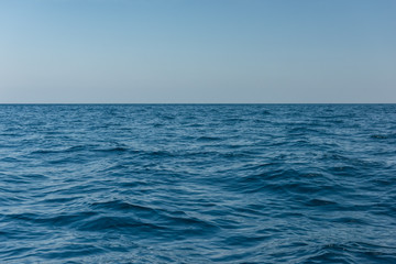 View wide of blue sea background