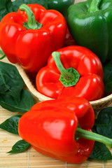 Red and green pepper still life