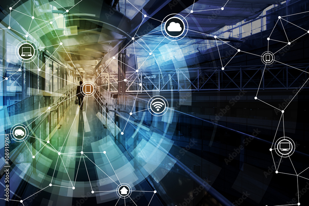 Leinwandbilder wireless communication network abstract image visual, internet of things