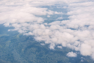 Fototapeta na wymiar Aerial view of clouds with blue sky nature