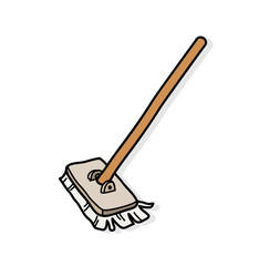 Mop, a hand drawn vector illustration of a mop with shadow backdrop.