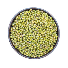 Green Beans in bolw isolated on white background