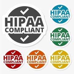 Multicolored paper stickers - HIPAA, Health Insurance Portability and Accountability Act 