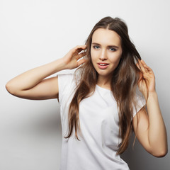 Obraz premium Young beautiful woman