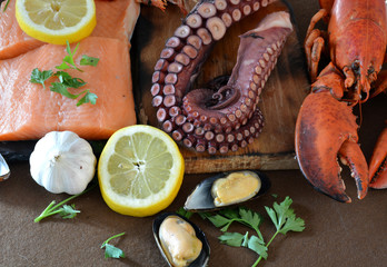 many types of fish on the table.