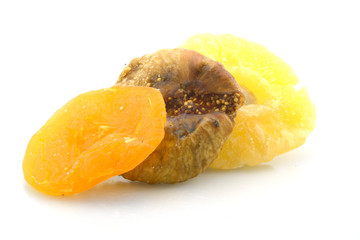 Dried fruits isolated on white
