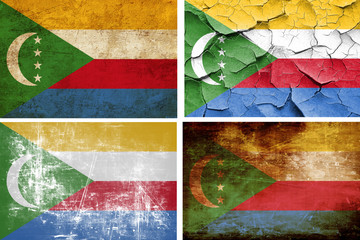 Comoros flag collection. 4 different flags on white background