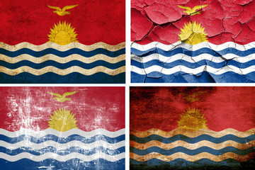 Kiribati flag collection. 4 different flags on white background