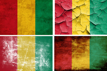 Guinea flag collection. 4 different flags on white background