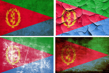 Eritrea flag collection. 4 different flags on white background