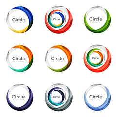 Set of abstract swirls and circles, logo collection