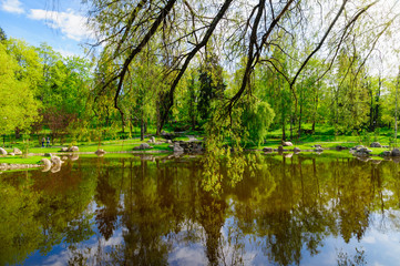 Fototapeta na wymiar Japanese garden in Kadriorg park, Tallinn