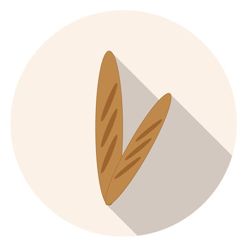 Baget long shadow vector icon.