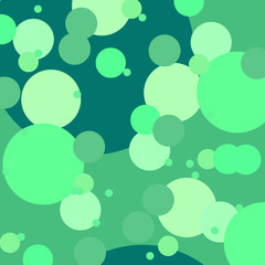 green and yellow background with round elements