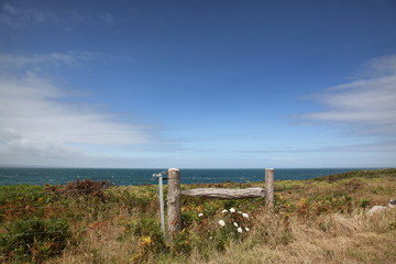 Protection de barbelés avec vue mer.