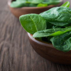 Fresh spinach in a bowl