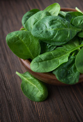 Fresh spinach in a bowl