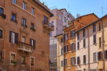 Fototapeta na wymiar front of houses in mediterranean style