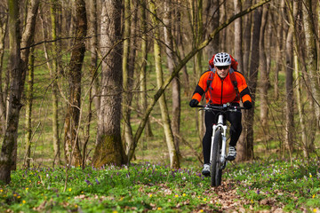 Man cyclist riding the bicycle