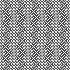 Abstract seamless pattern of intersecting polylines. Swatch of white lines on a black background.