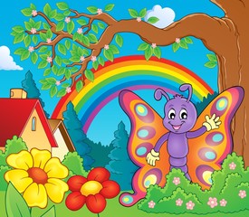 Obraz na płótnie Canvas Cheerful butterfly theme image 3