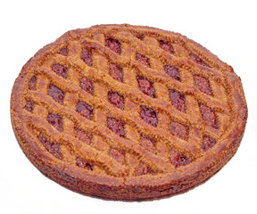 Linzertorte auf Weiss zum Freistellen.