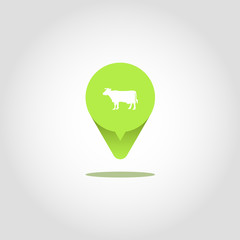 Flat icon set location flag design illustration animal husbandry