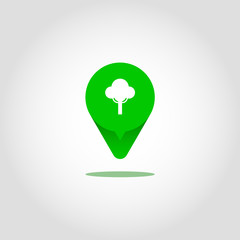 Flat icon set location flag design illustration garden