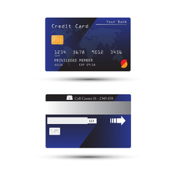 detailed credit card isolated on white background, Vector illustration 