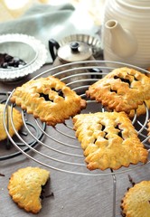 homemade biscuits with jam from a black currant