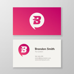 Modern letter B in speech bubble Business card template - 108932777
