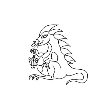 Kids Coloring dragon page