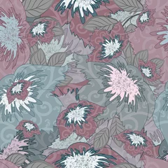 Tapeten Floral Seamless Colored Pattern © Olga Altunina