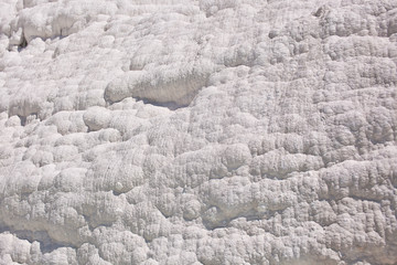 Natural travertine (tufa). Pamukkale, Turkey
