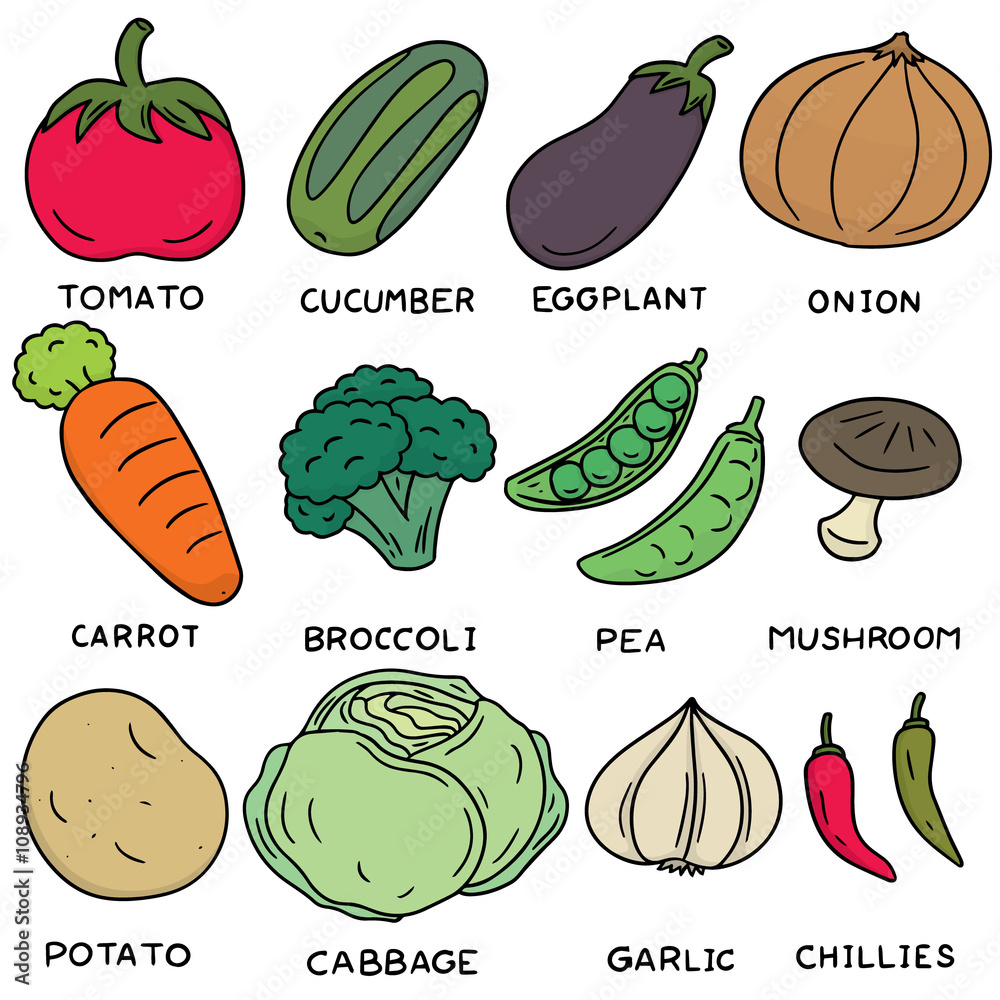 Wall mural vector set of vegetable