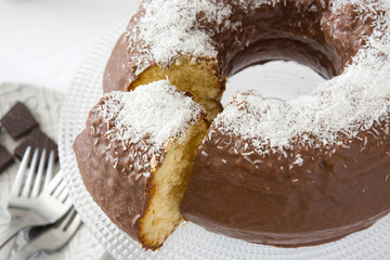 Chocolate and coconut cake
