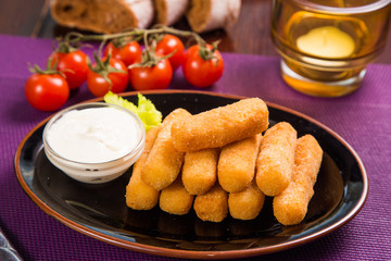 cheese stick with sauce