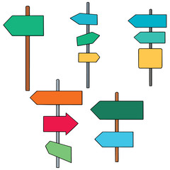 vector set of direction post