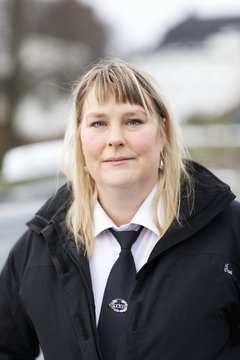 Portrait of female taxi driver