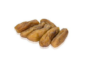 Dried bananas isolated on white background,clipping path